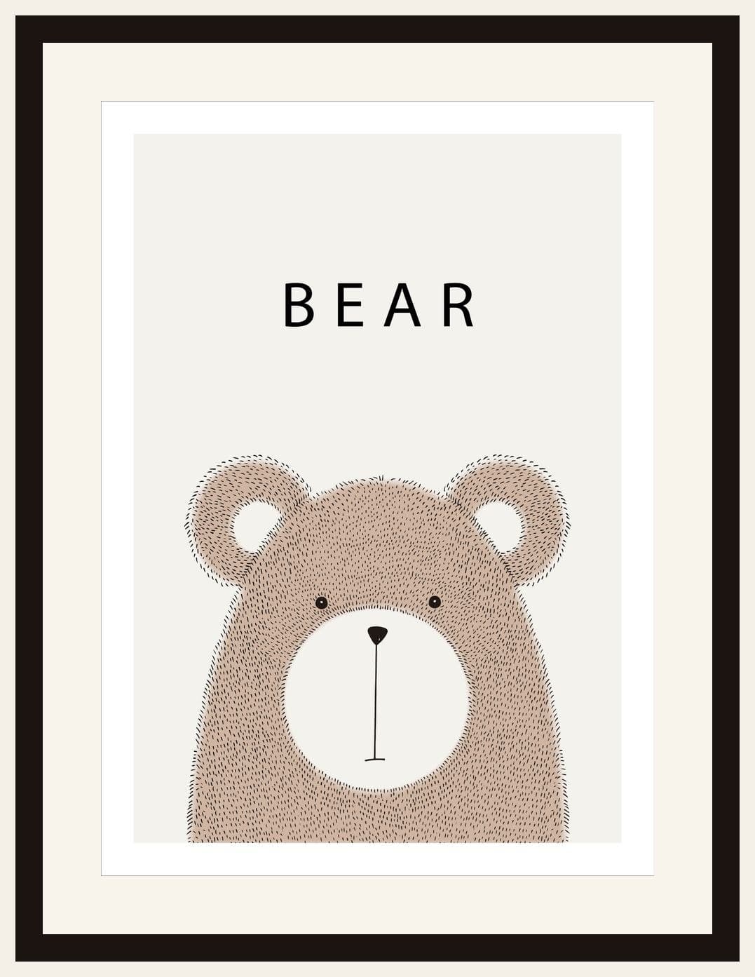 Minimalist Cute Bear Face Illustration