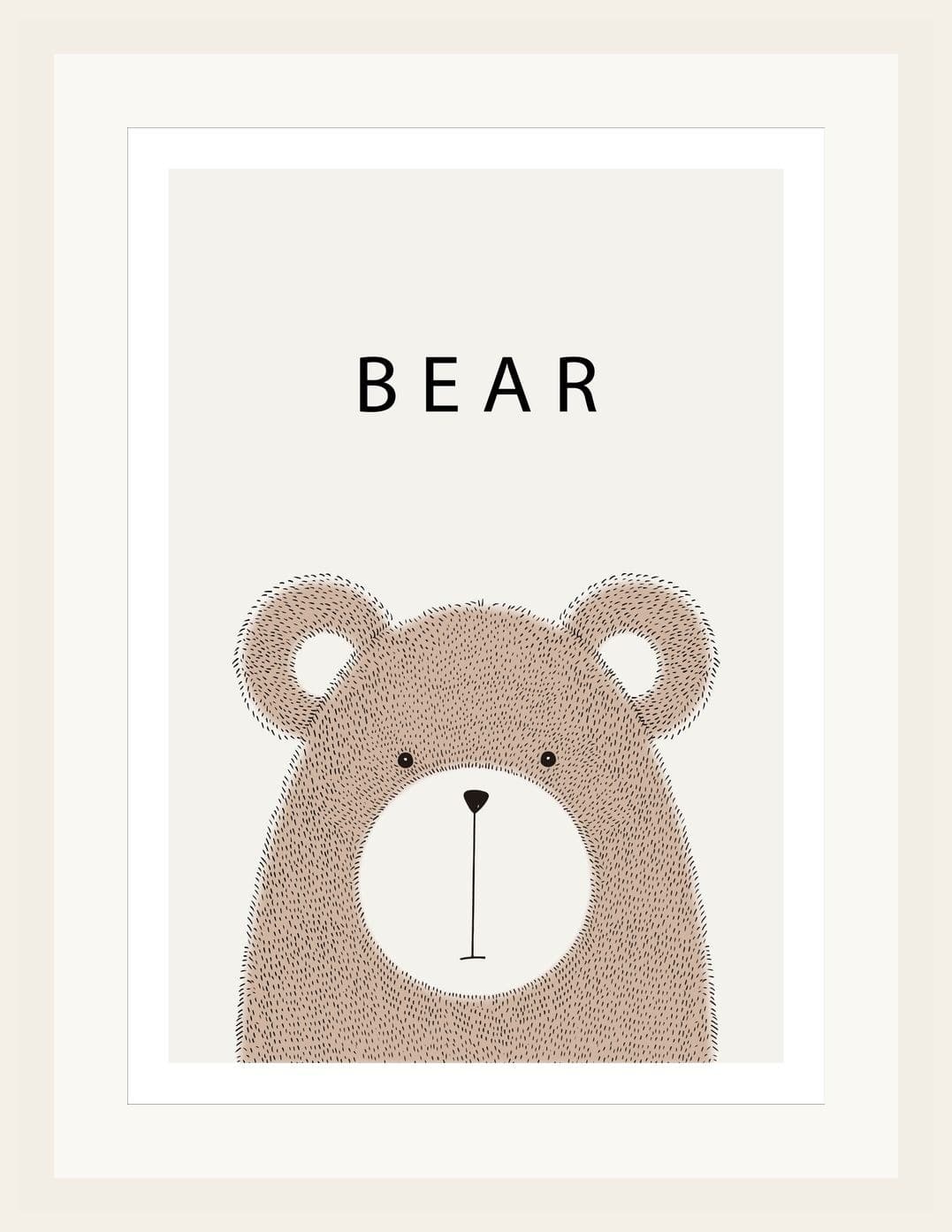 Minimalist Cute Bear Face Illustration