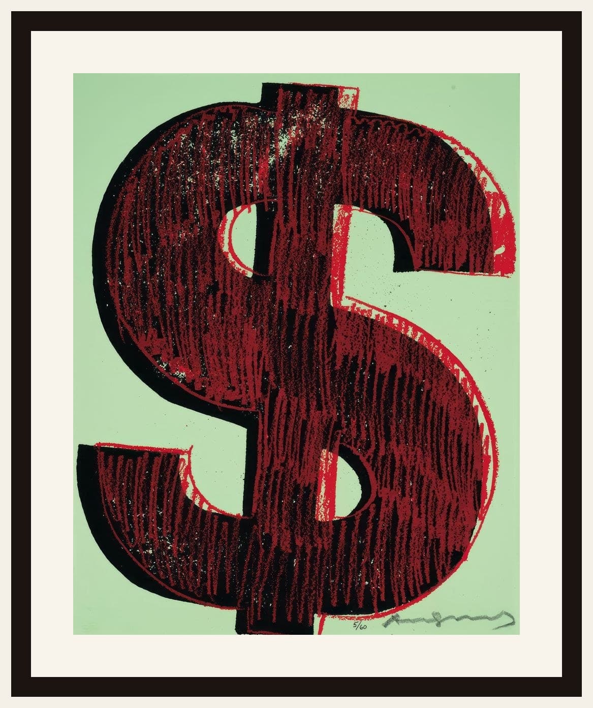 Andy Warhol Dollar Sign Green Red