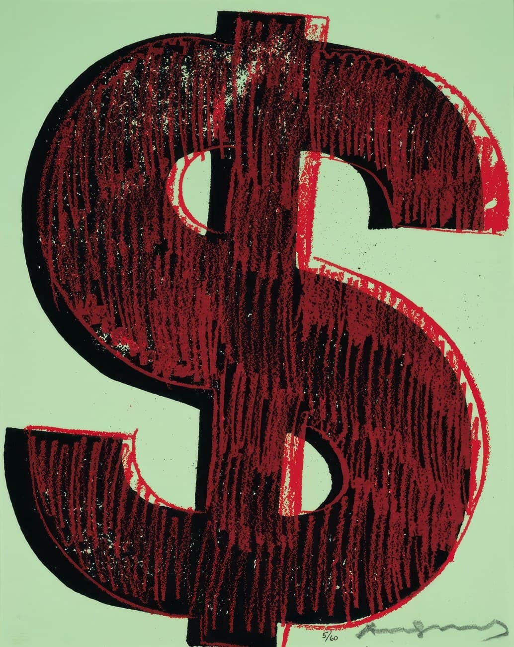 Andy Warhol Dollar Sign Green Red