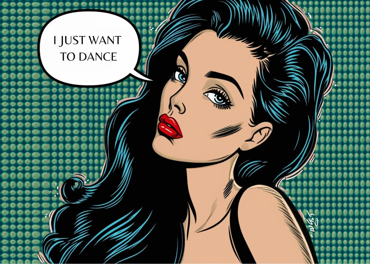 Pop Art Woman Speech Bubble Dance