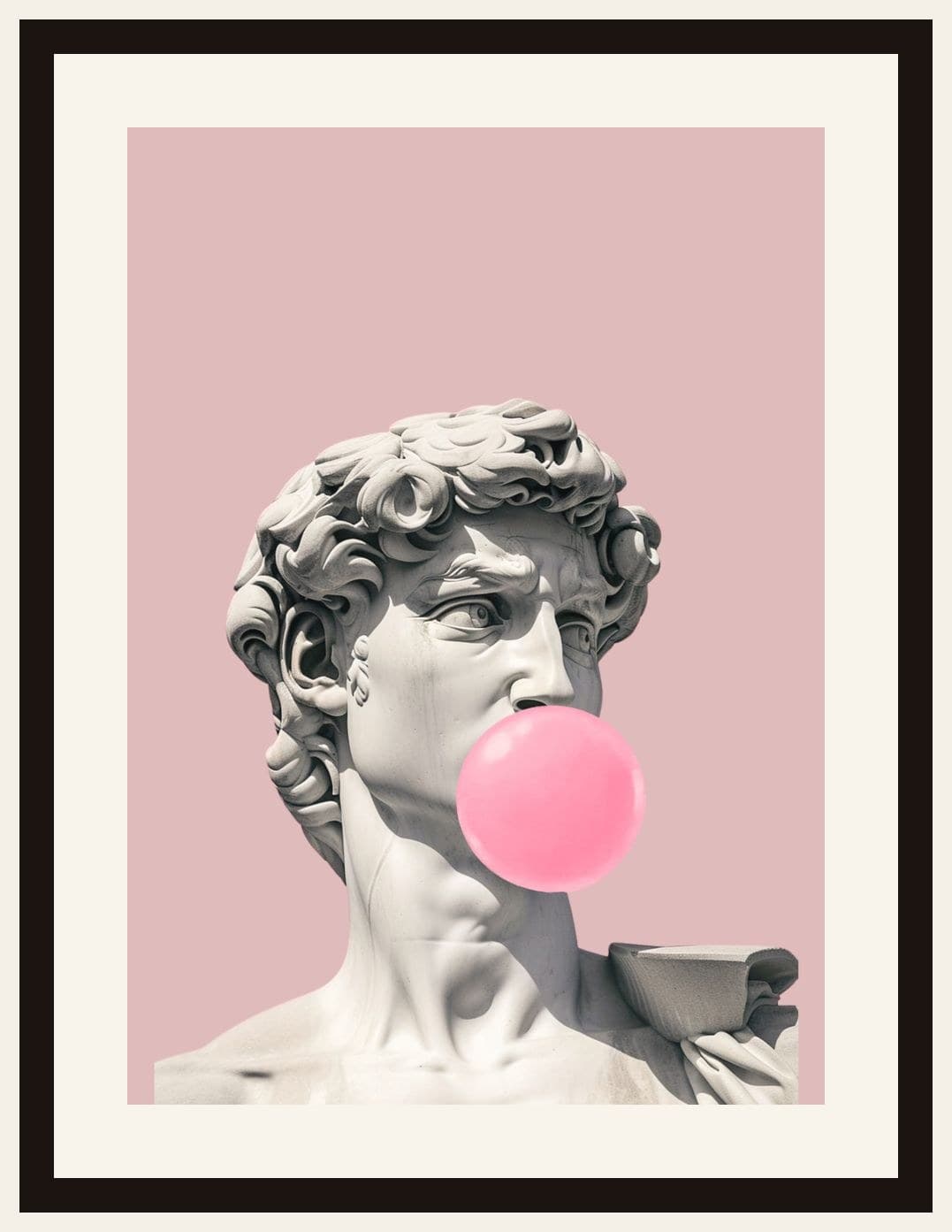 Michelangelo David Statue Blowing Bubblegum