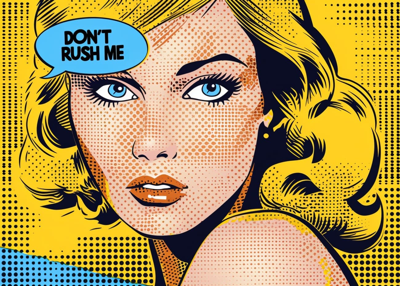 Pop Art Comic Woman Speech Bubble