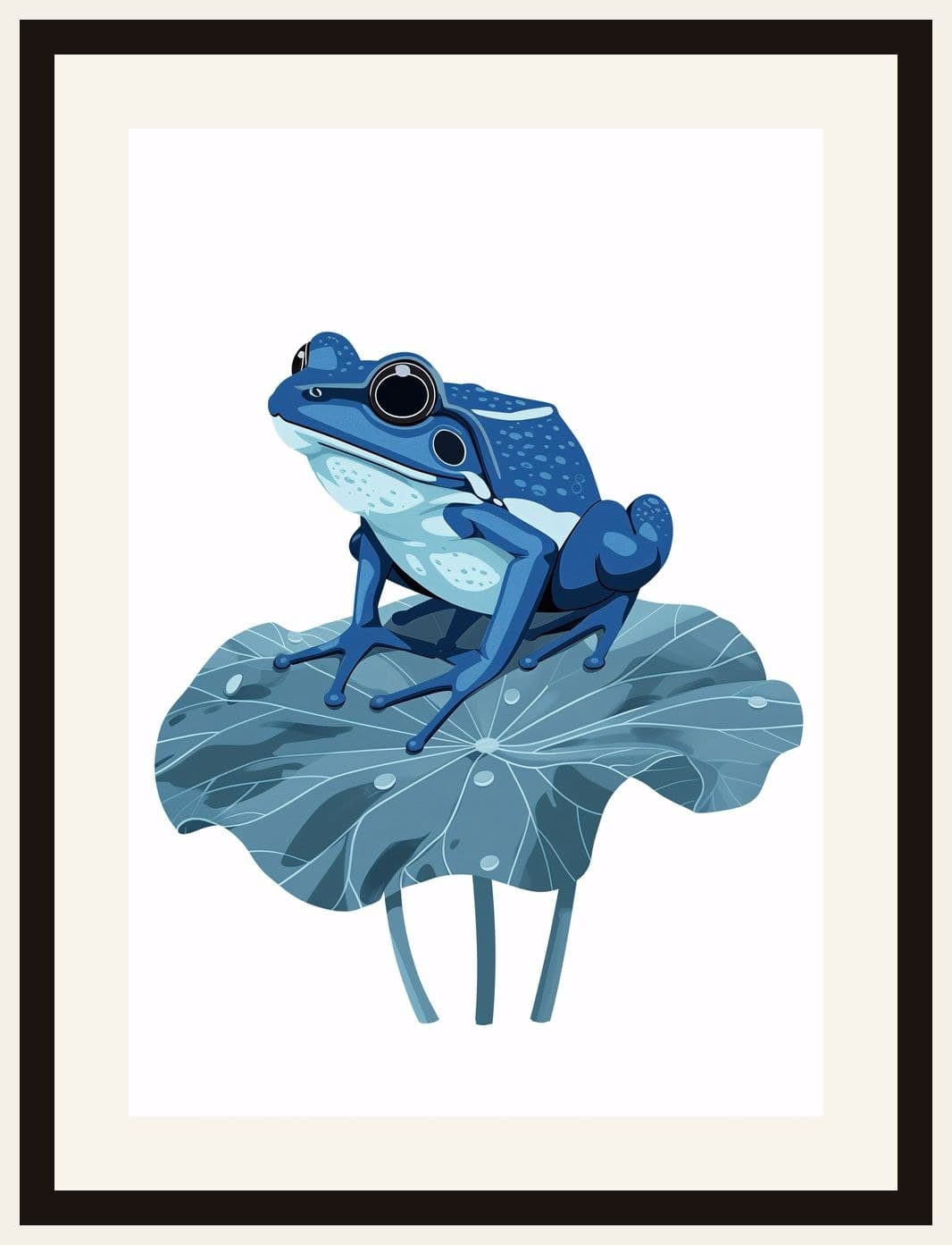 Blue Tree Frog On Lily Pad