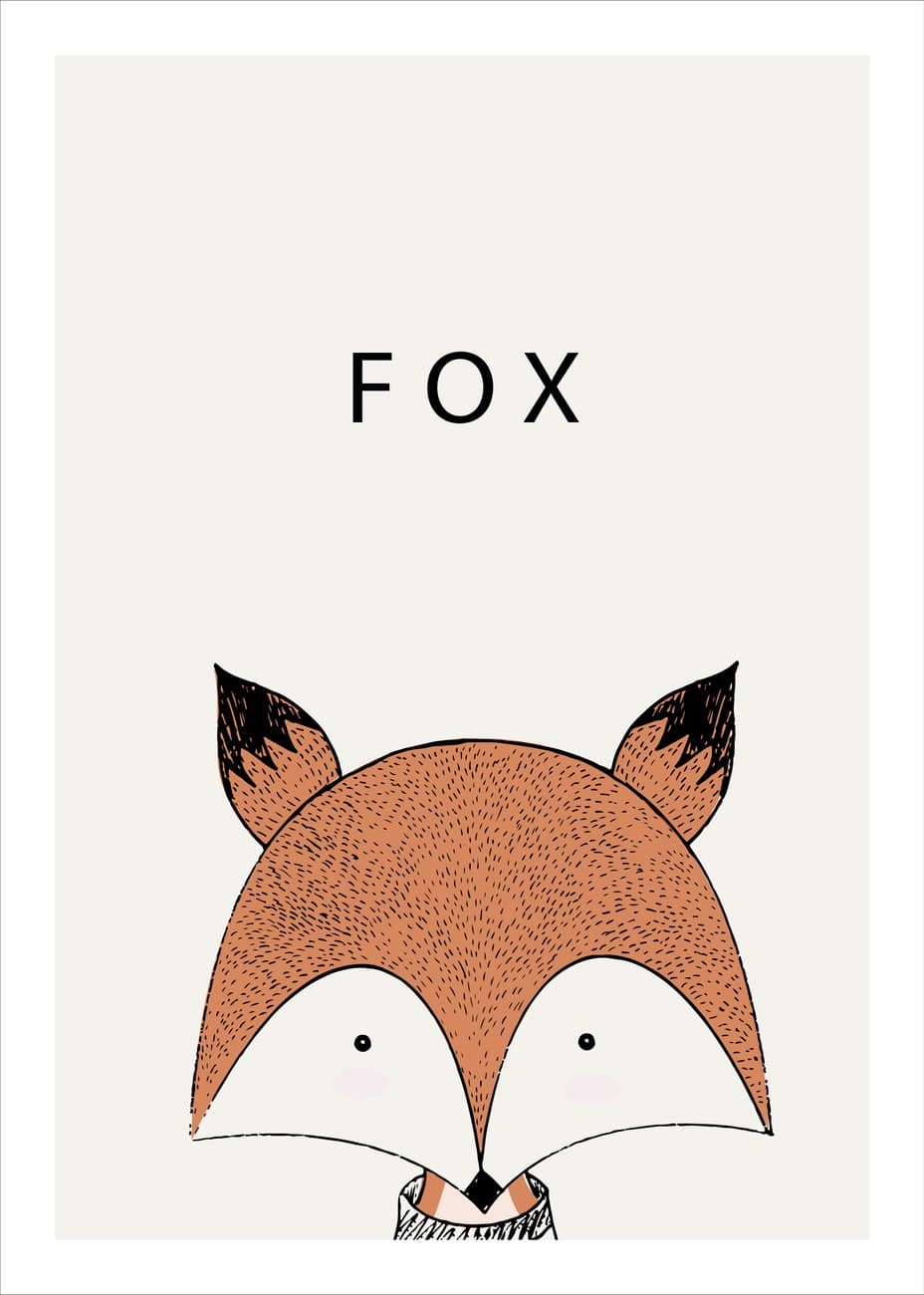 Minimalist Fox Face Illustration Cream