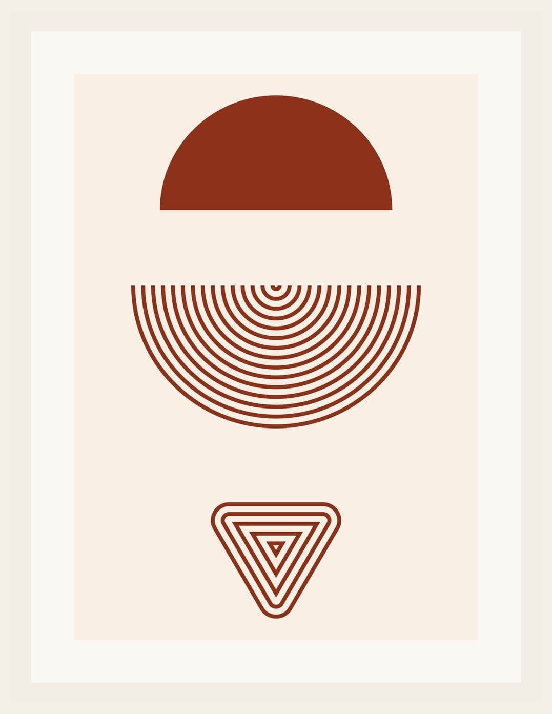 Terracotta Geometric Semicircle Arch Triangle