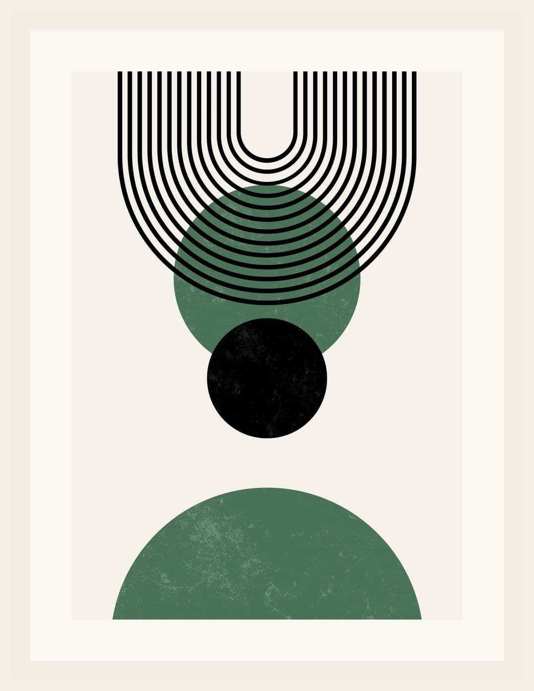 Bauhaus Arcs Circles Green Black