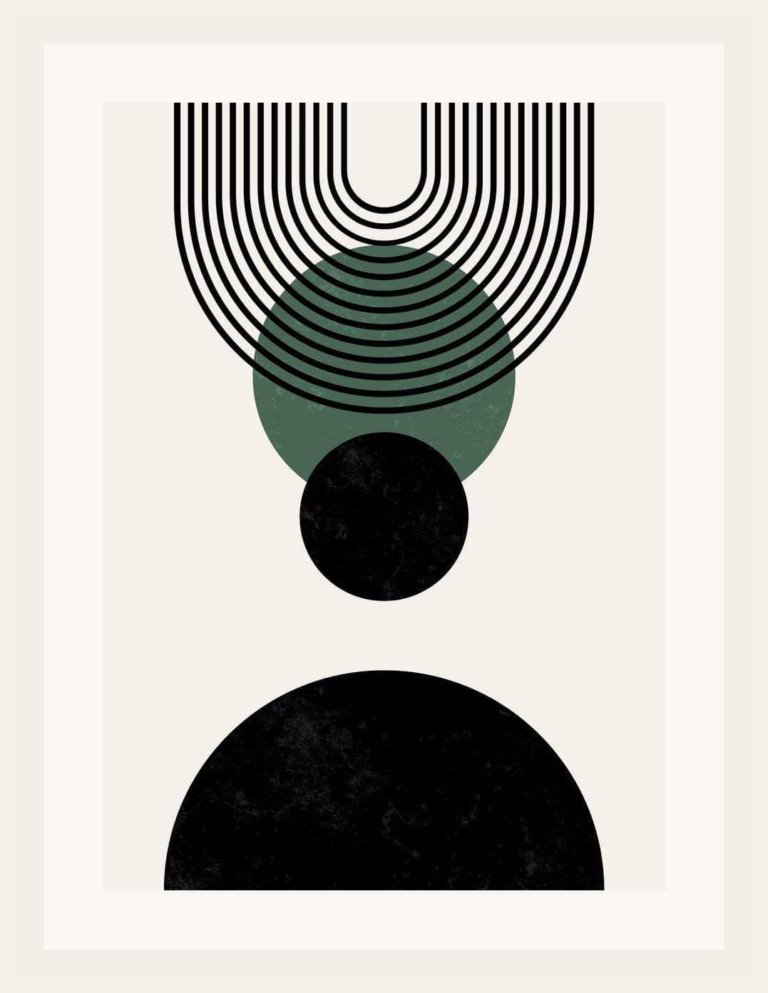 Bauhaus Arcs Green Black Circles Variant