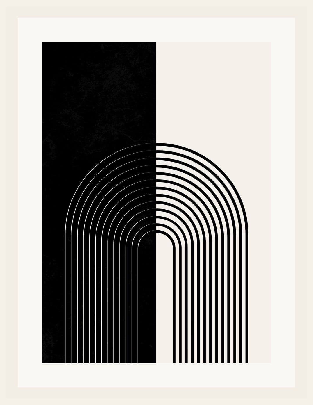 Black Cream Split Arch Line Art