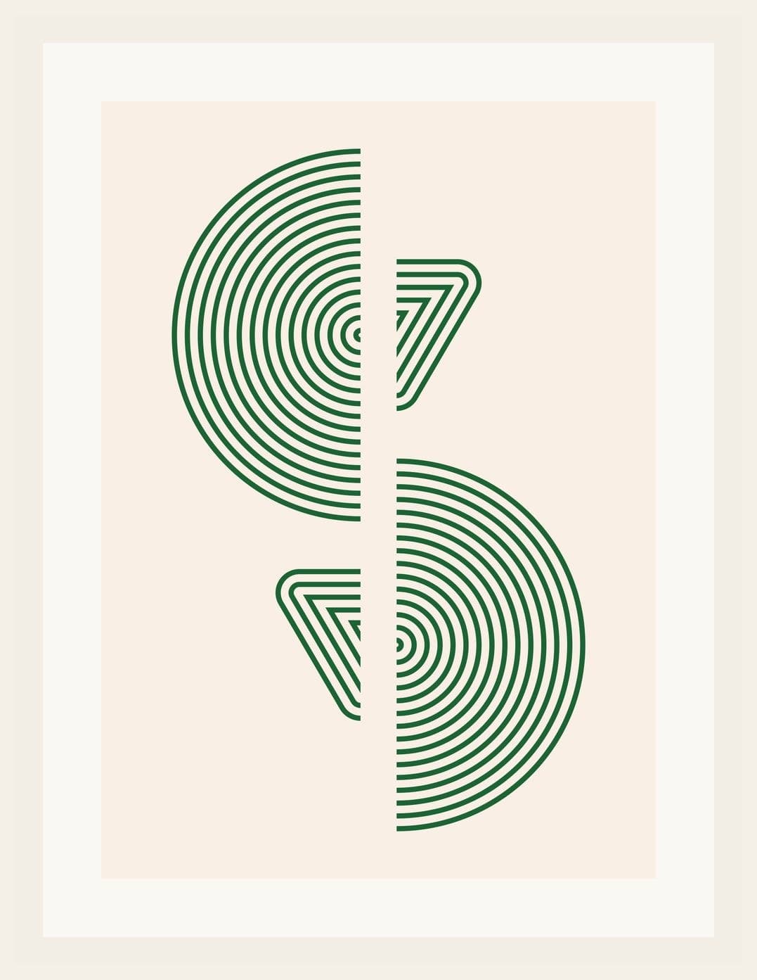 Forest Green Concentric Semicircles Geometric