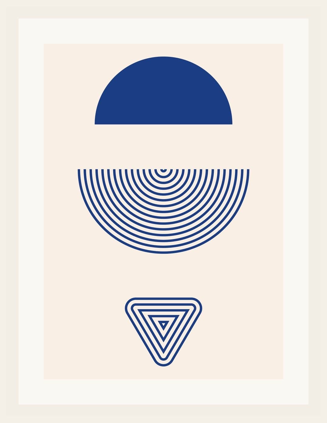 Blue Bauhaus Semicircle Arcs Triangle