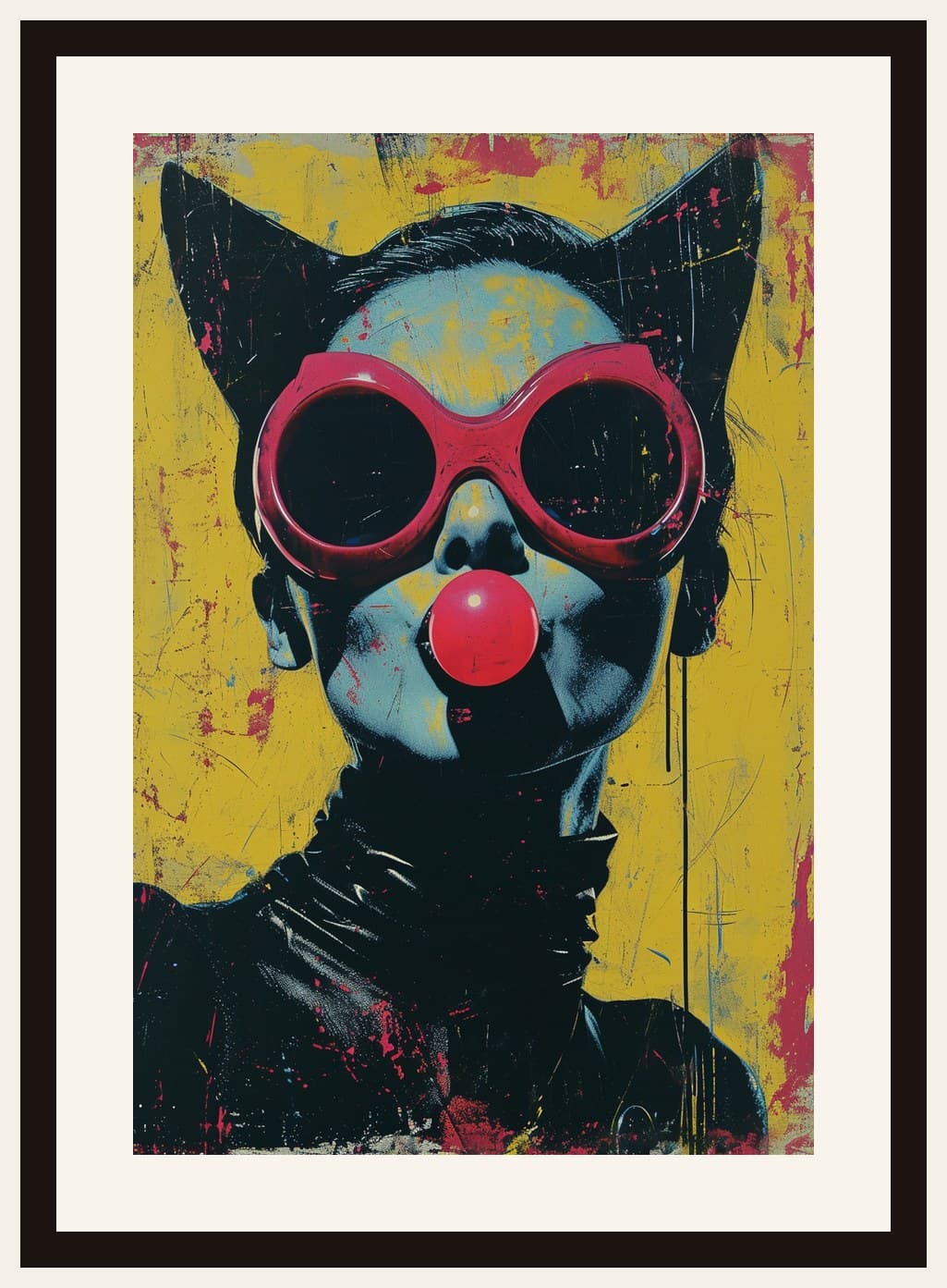 Catwoman Portrait Bubble Gum Pop Graphic