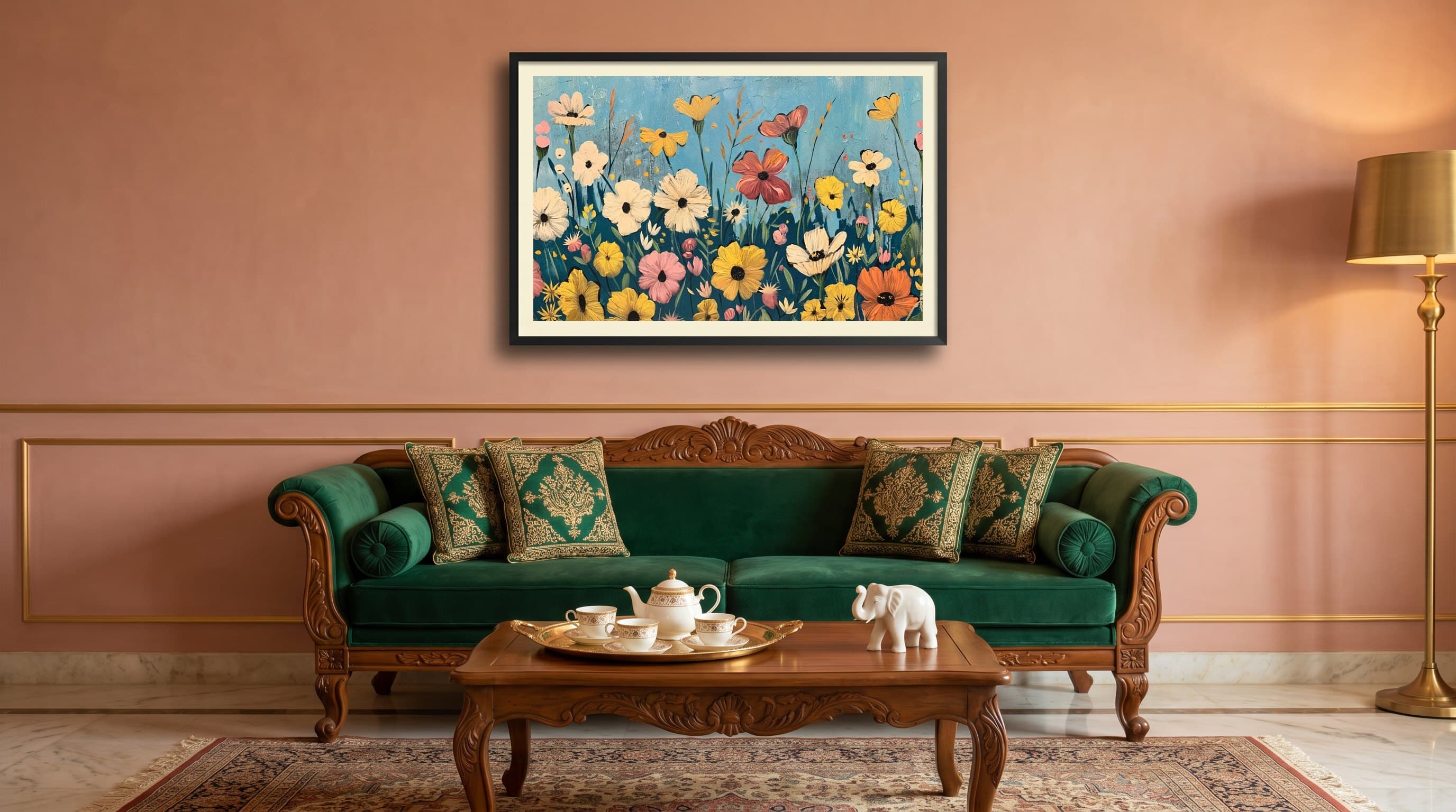 Wildflower Meadow Colourful Oil Painting — in situ