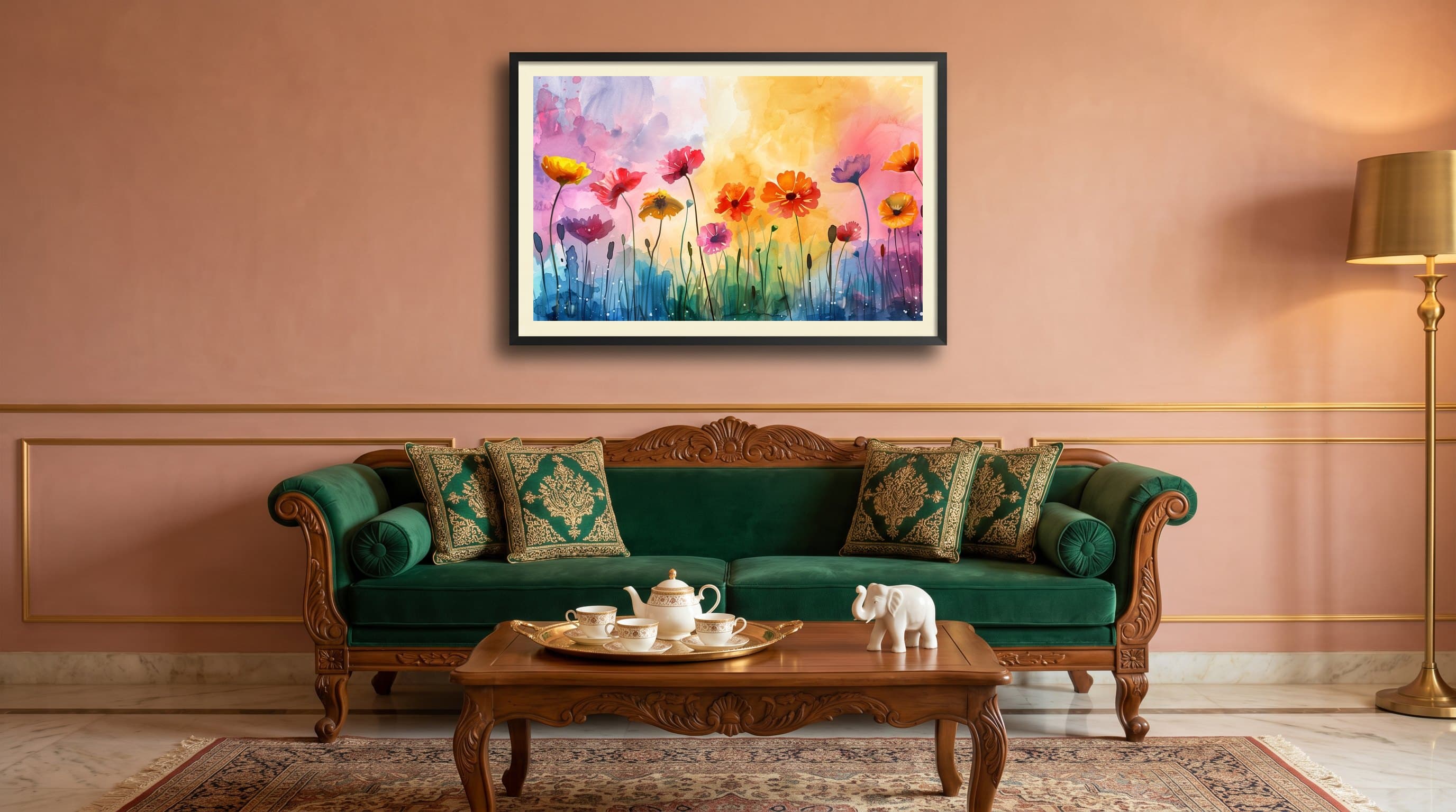 Watercolour Wildflowers Colourful Meadow — in situ