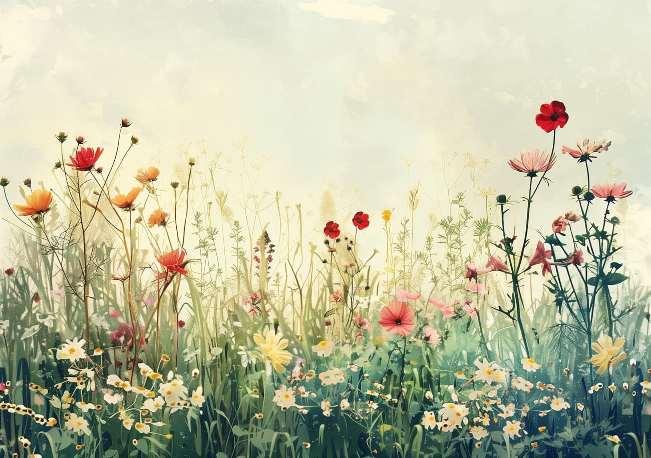 Wildflower Meadow Soft Watercolour Mist