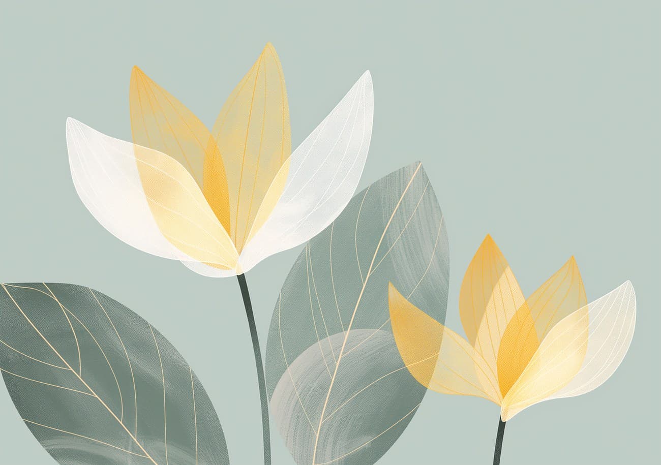 Abstract Golden Translucent Tulip Flowers