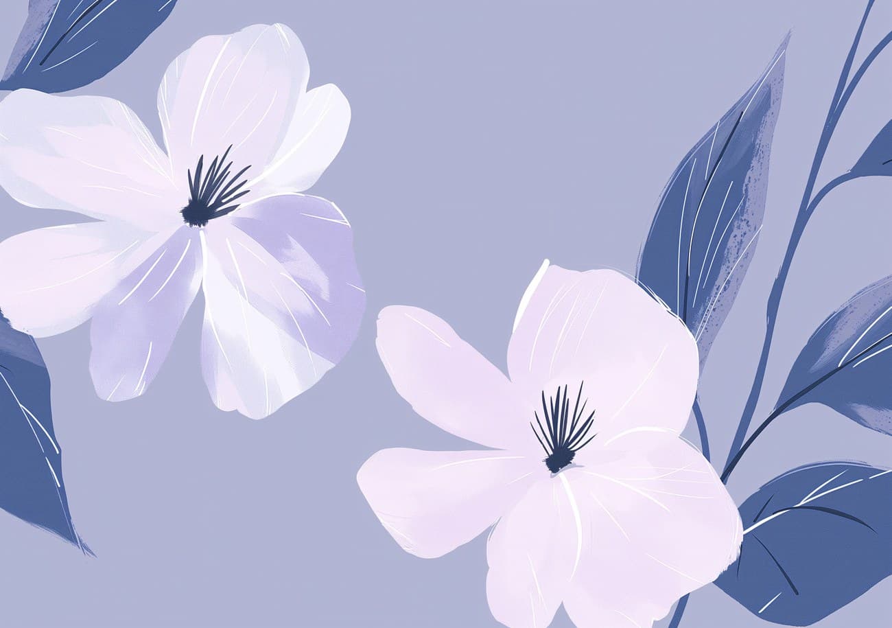 White Magnolia Blooms Lavender Background