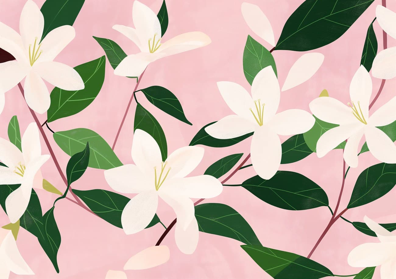 White Magnolia Blossoms Pink Background