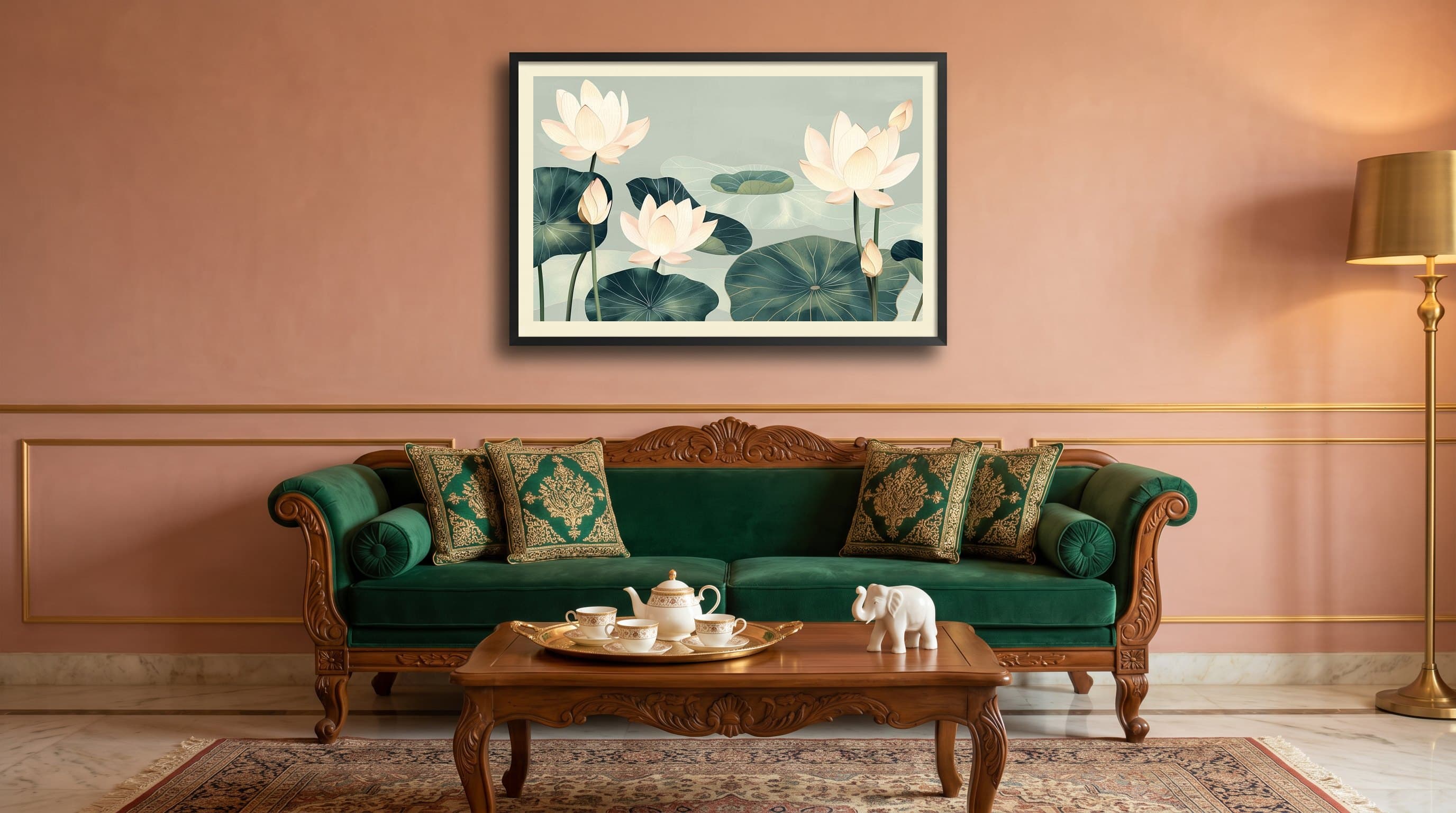 White Lotus Pond With Lily Pads — in situ
