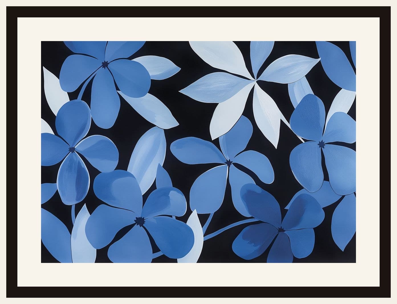 Blue Plumbago Flowers Dark Background