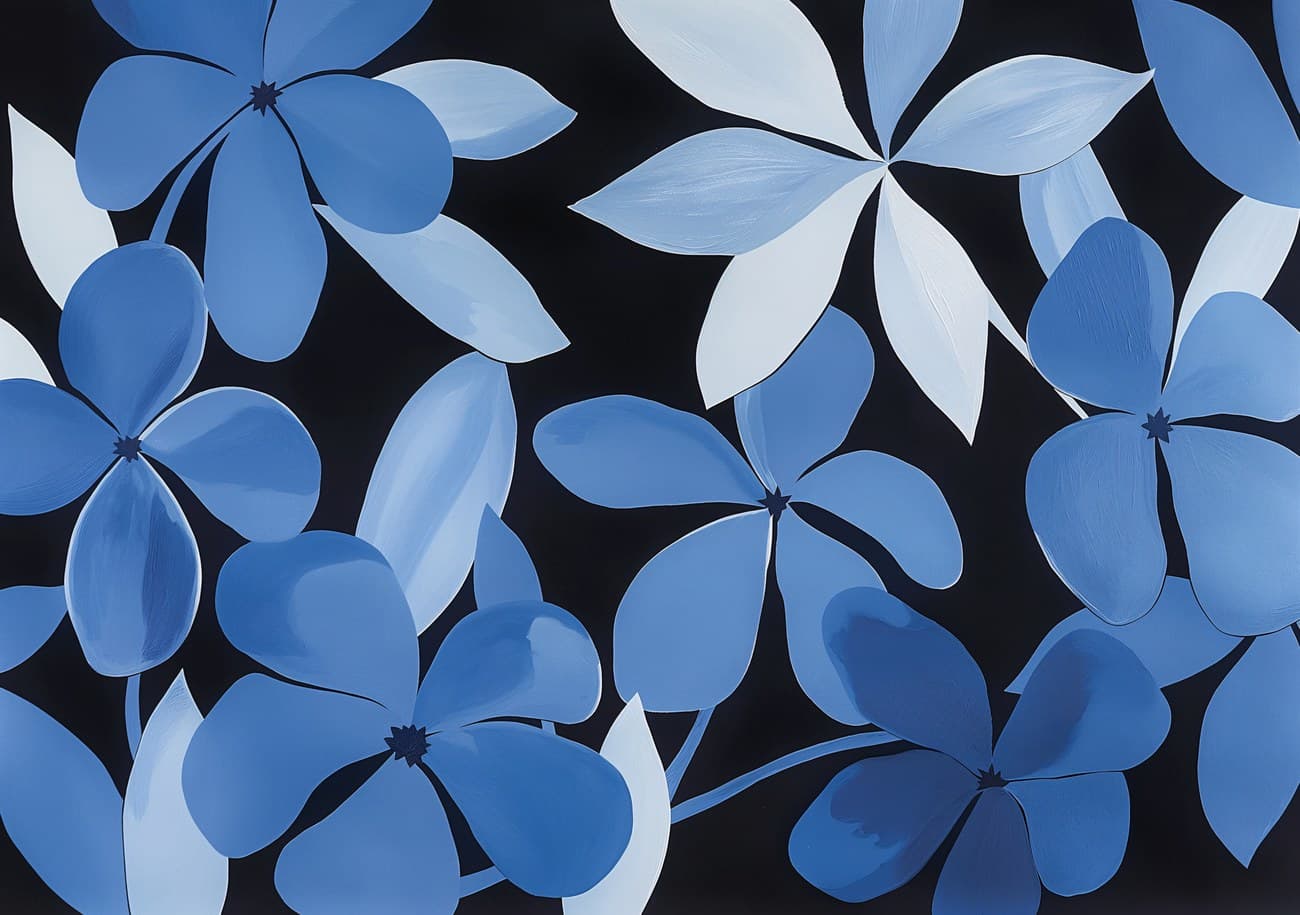 Blue Plumbago Flowers Dark Background