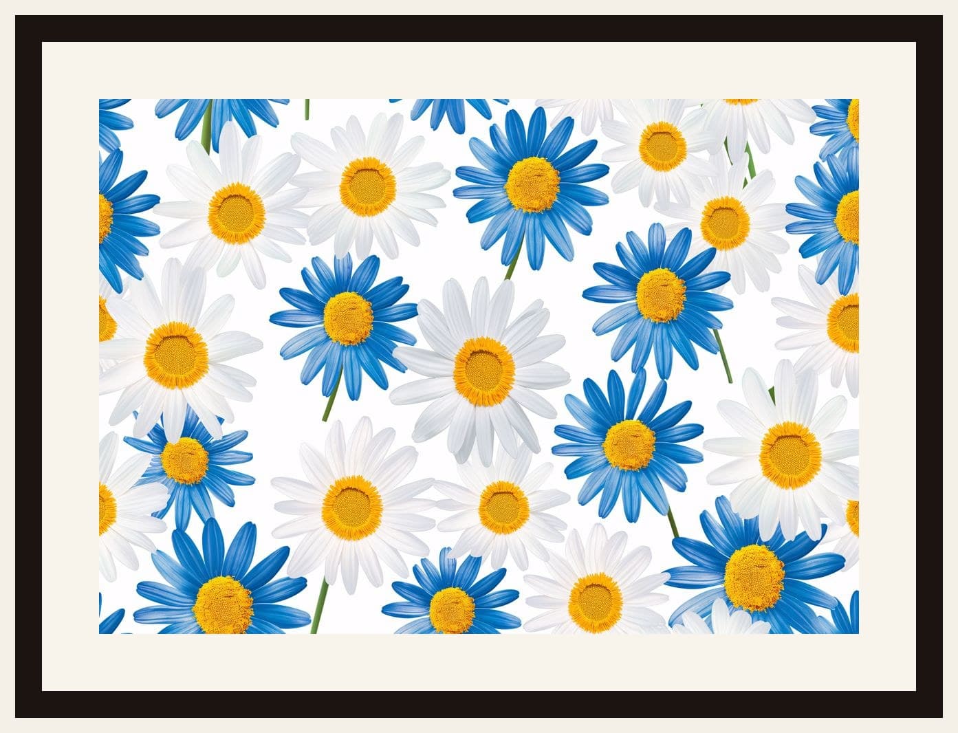 Blue And White Daisies Pattern