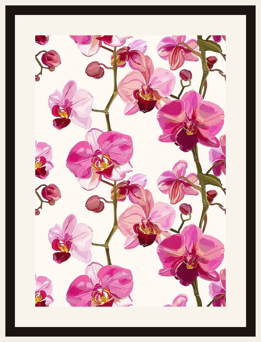 Pink Orchid Blooms Cascading Stems