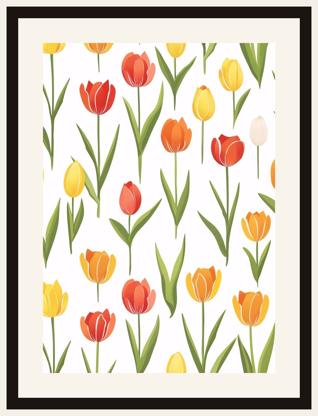 Red Orange Yellow Tulip Pattern