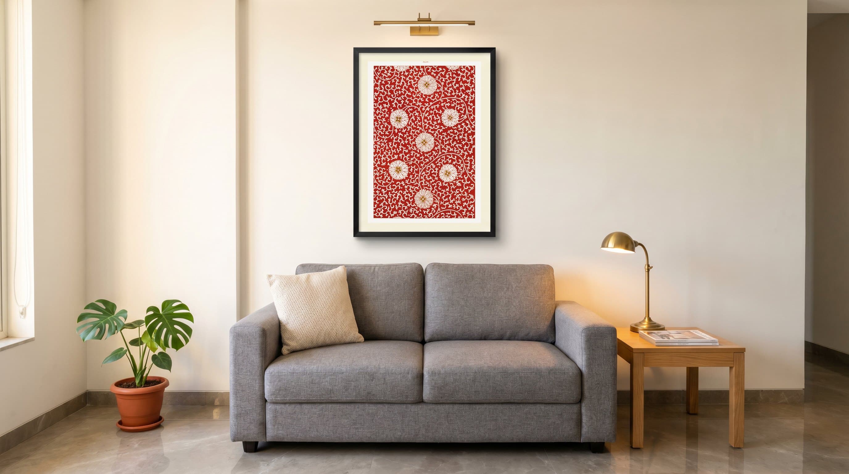 Red Chrysanthemum Floral Pattern Ornamental — in situ