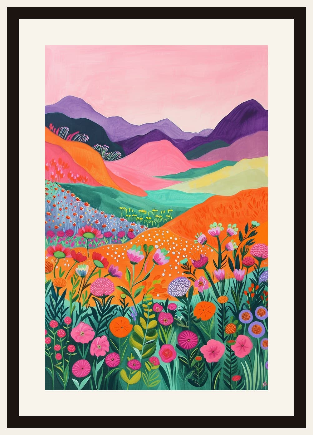Colorful Wildflower Meadow Mountain Landscape