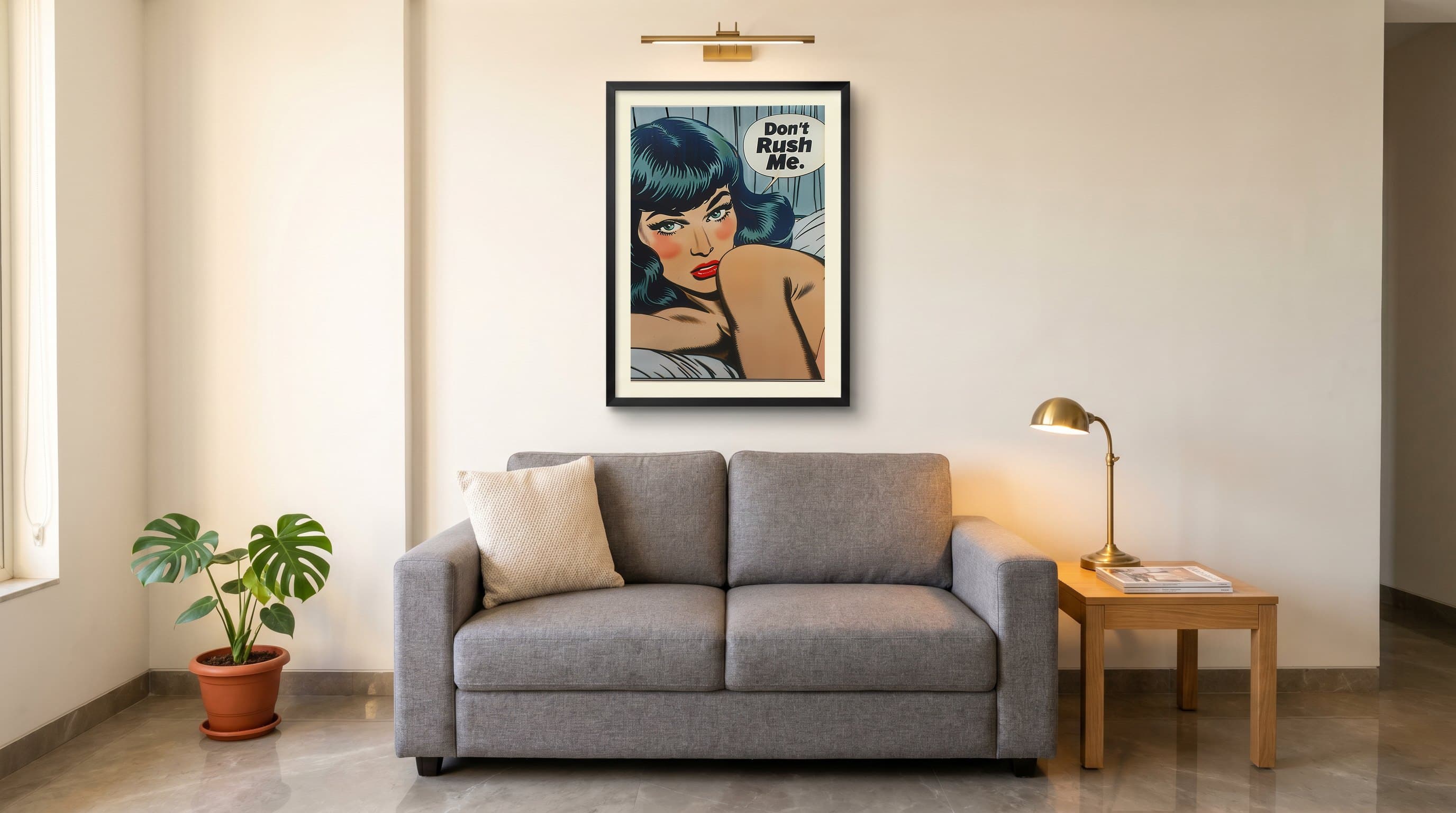 Comic Book Woman Don'T Rush Me — in situ