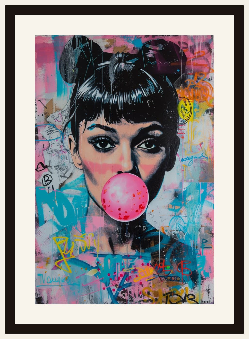 Audrey Hepburn Bubble Gum Pop Graffiti