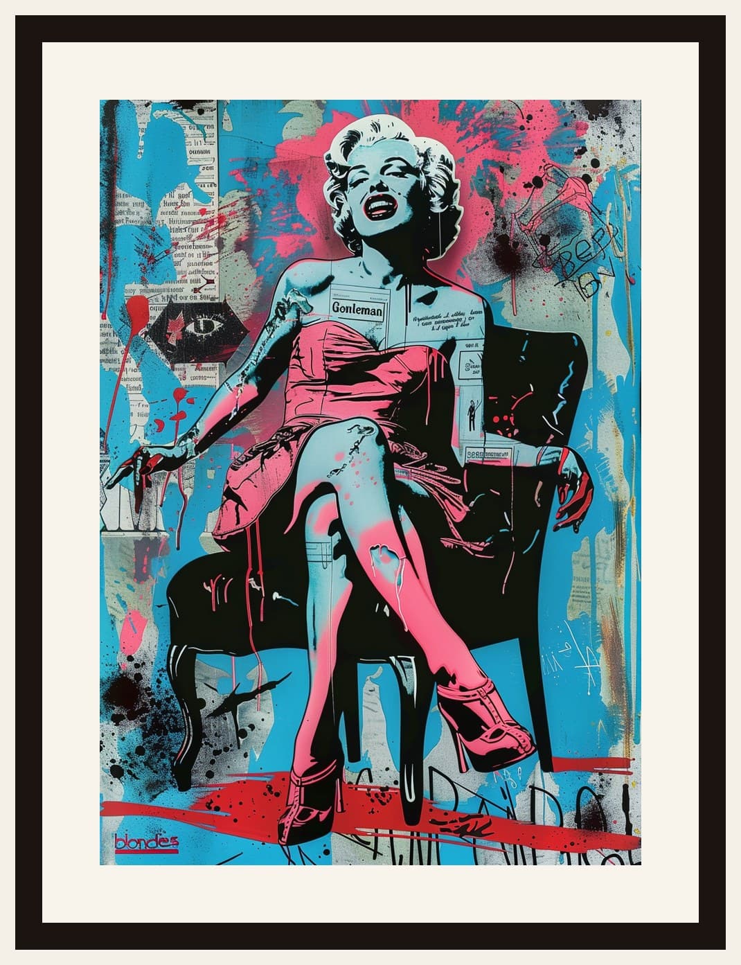 Marilyn Monroe Pink Pop Art Graffiti