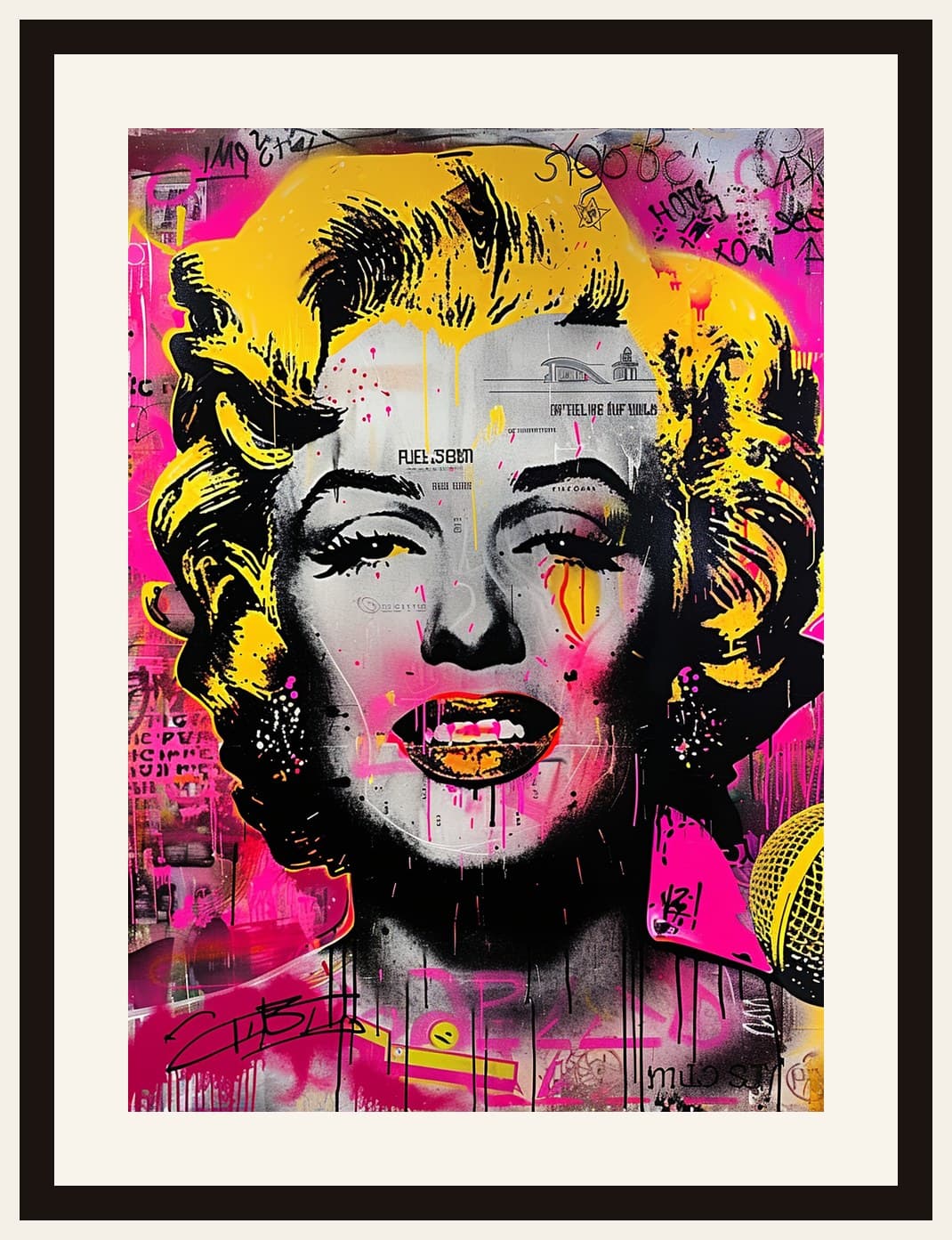 Marilyn Monroe Pop Art Street Graffiti Pink