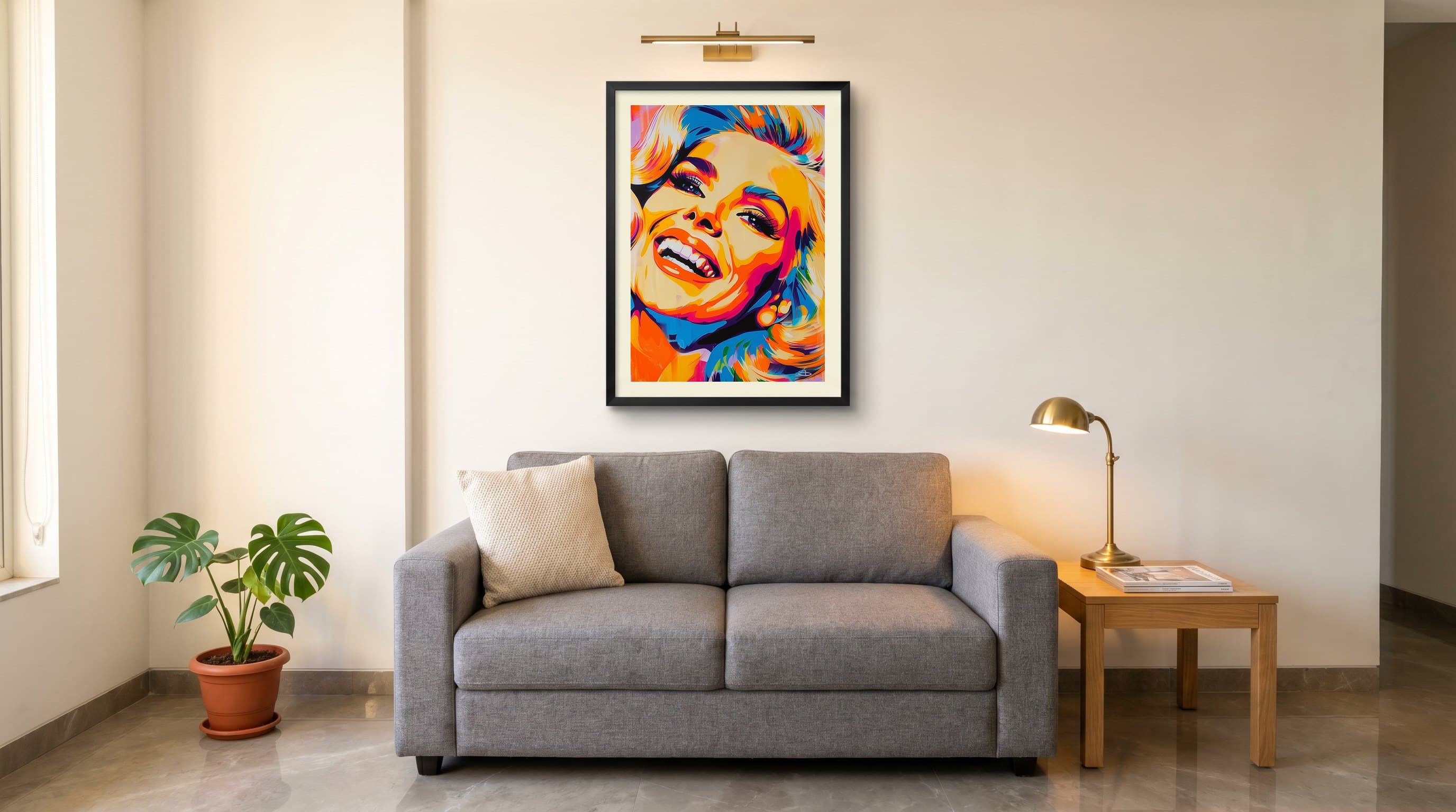 Pop Art Marilyn Monroe Blonde Portrait — in situ