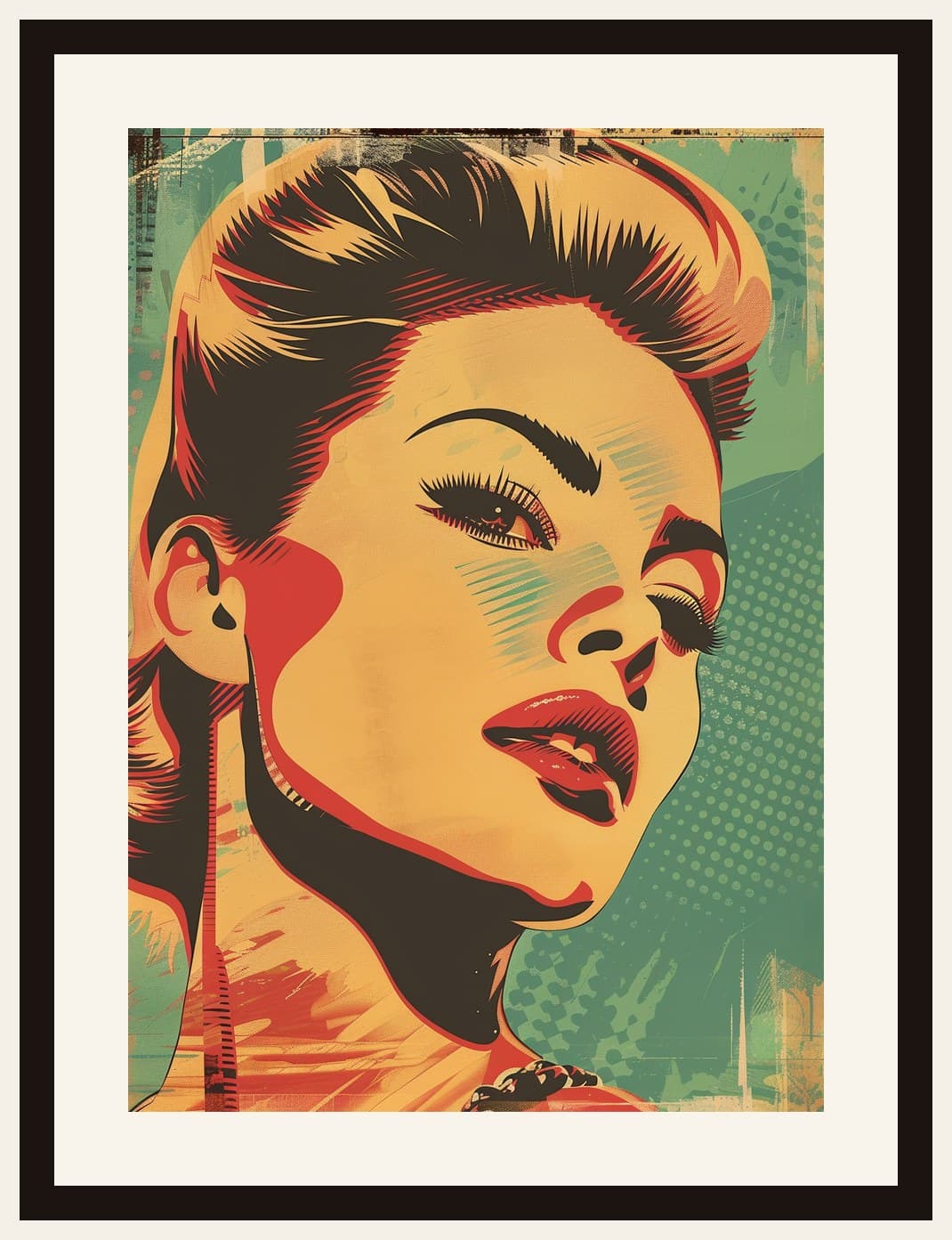 Retro Pop Art Woman Portrait