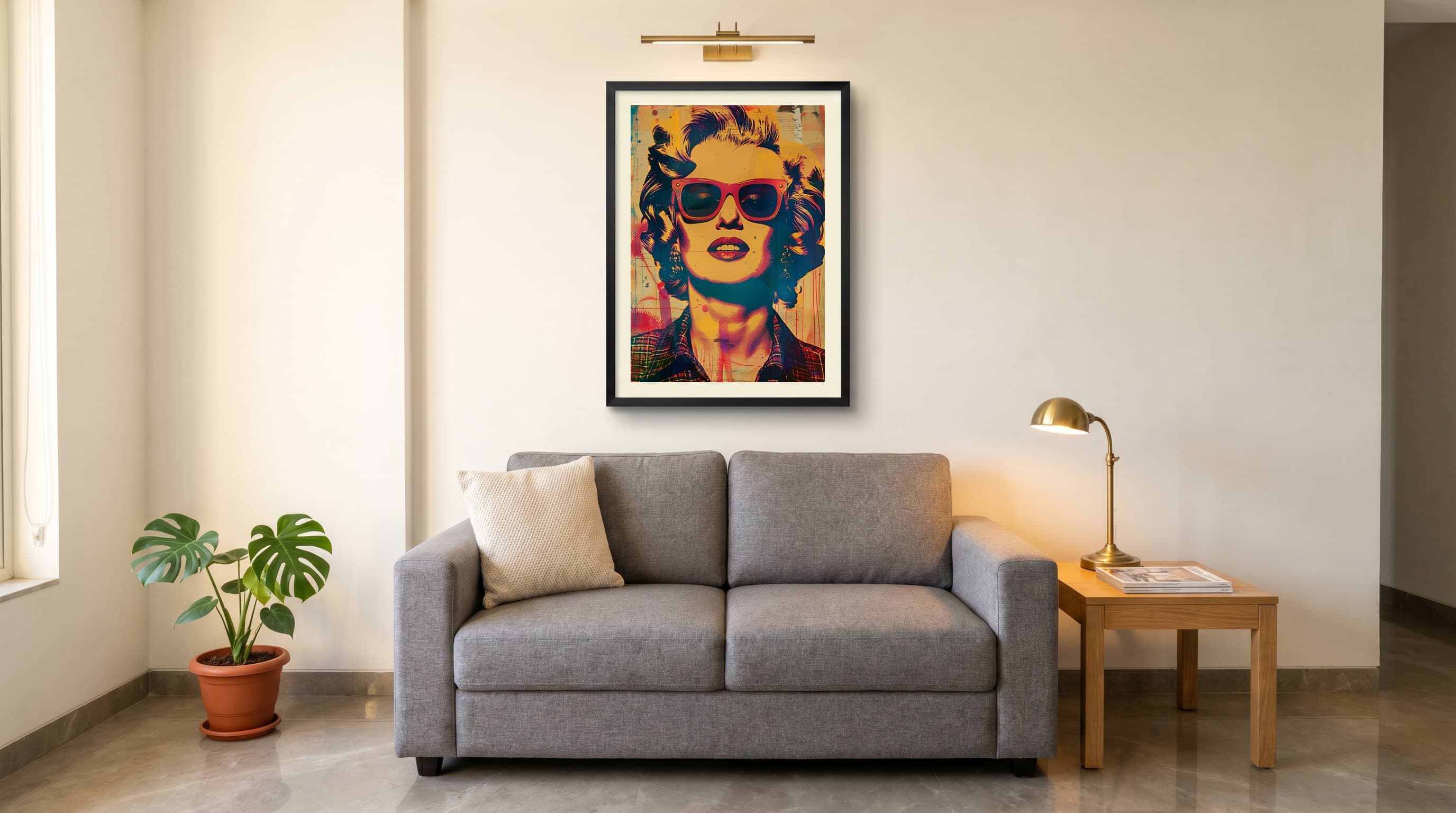 Pop Art Woman Red Sunglasses — in situ