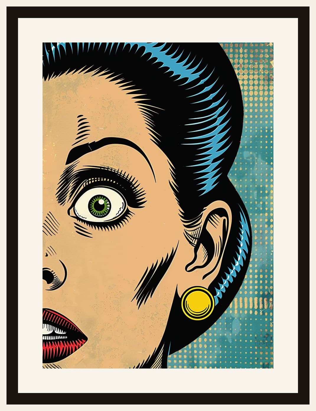 Comic Book Pop Art Woman Close-Up