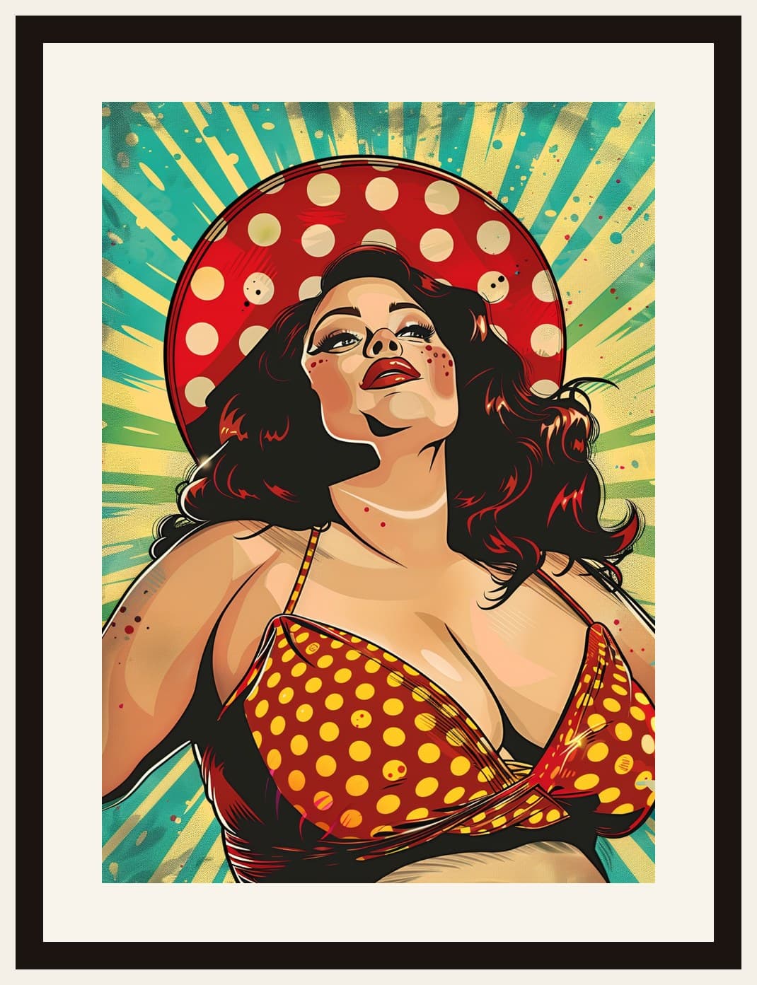 Pop Art Plus-Size Woman Polka Dot Hat