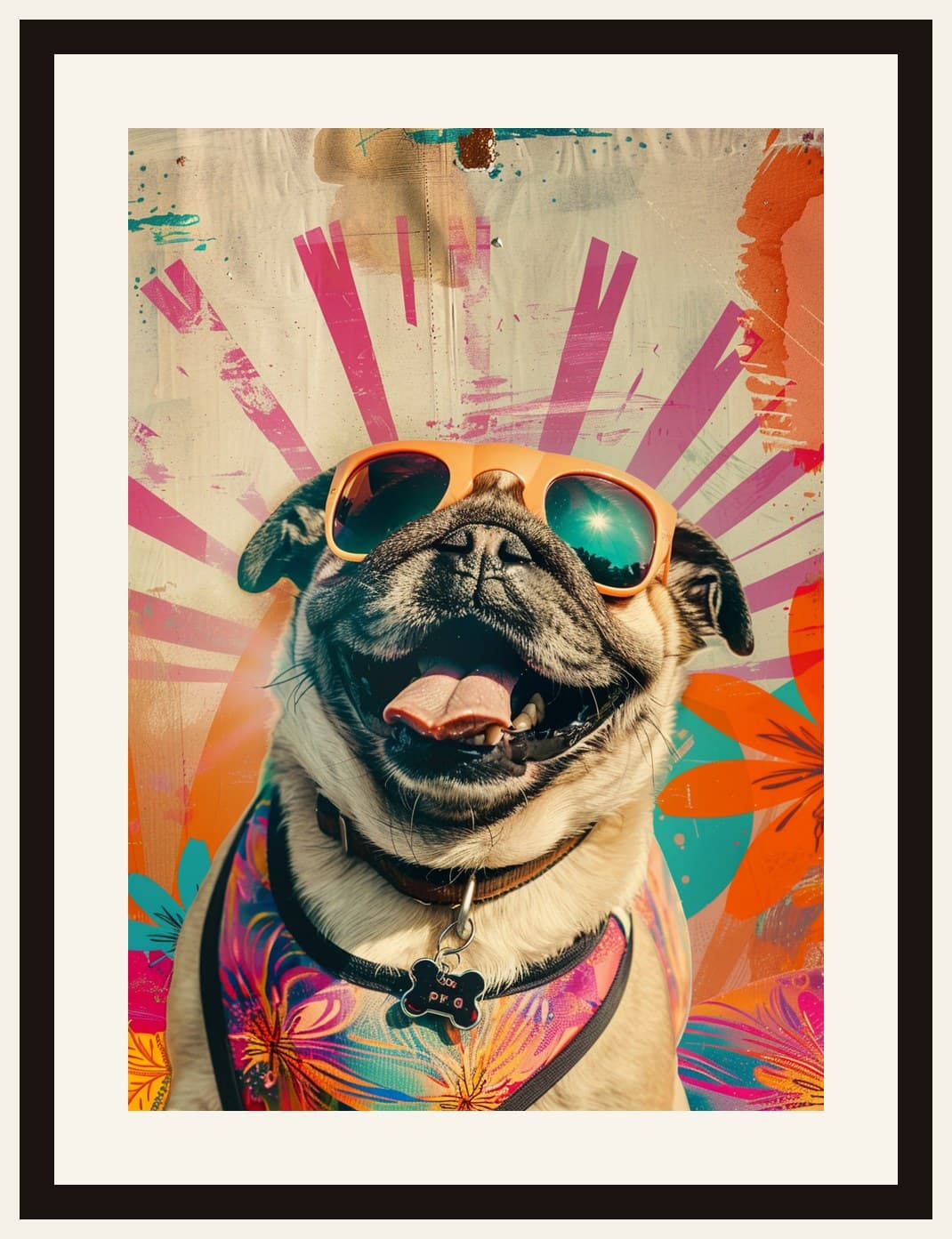 Pop Collage Pug Dog Sunglasses