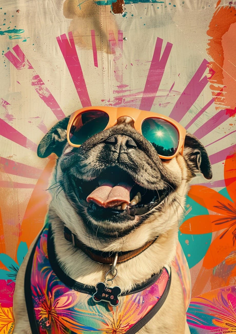 Pop Collage Pug Dog Sunglasses