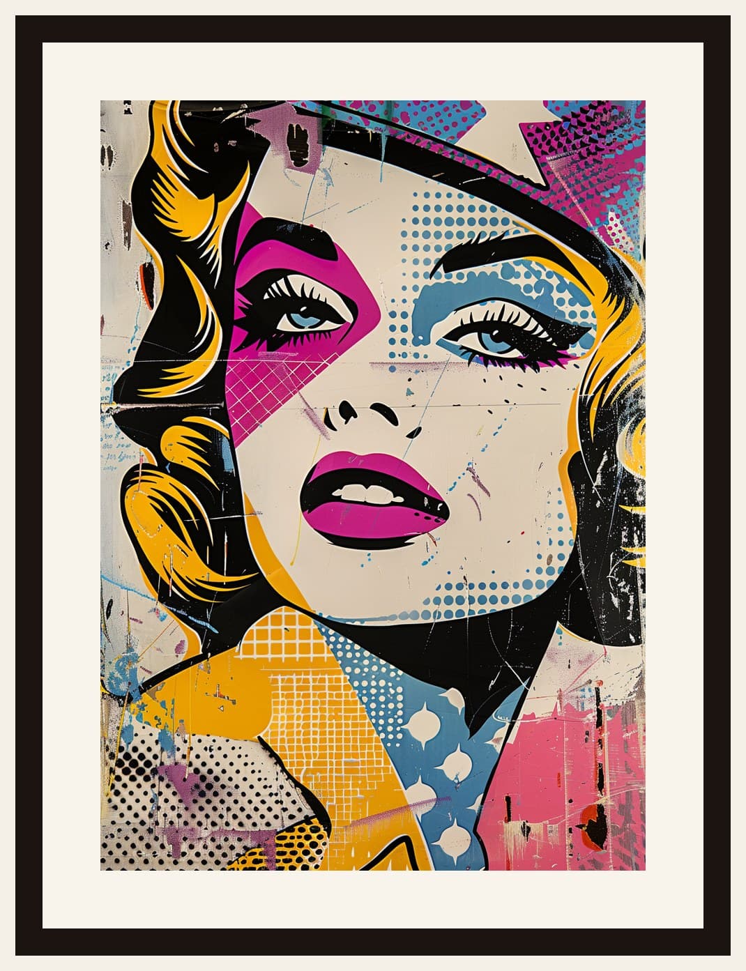 Pop Art Woman Comic Halftone