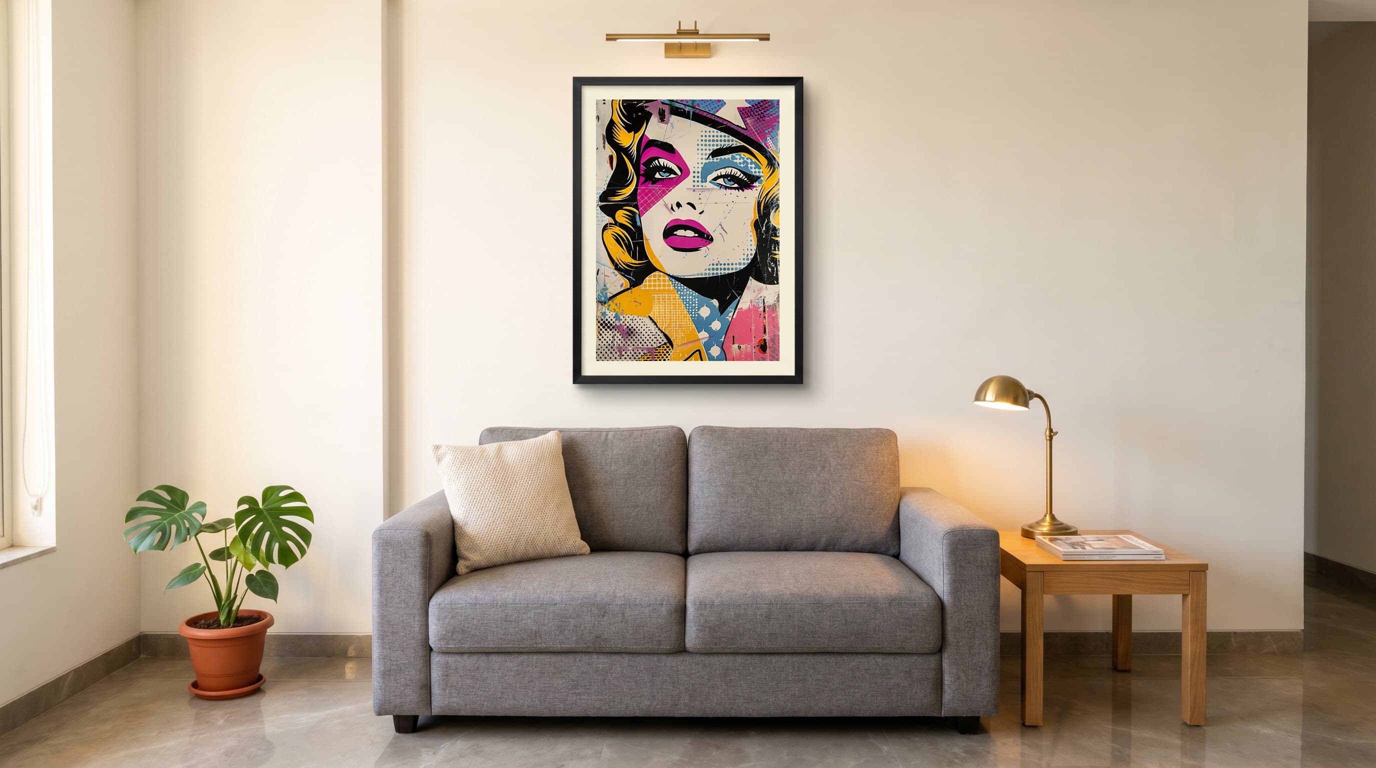 Pop Art Woman Comic Halftone — in situ