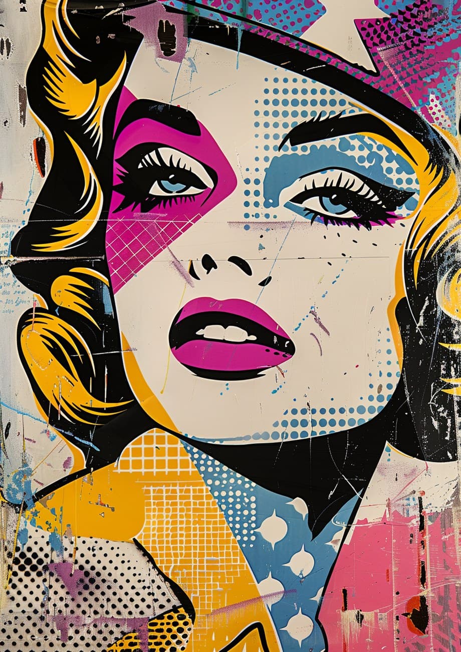 Pop Art Woman Comic Halftone