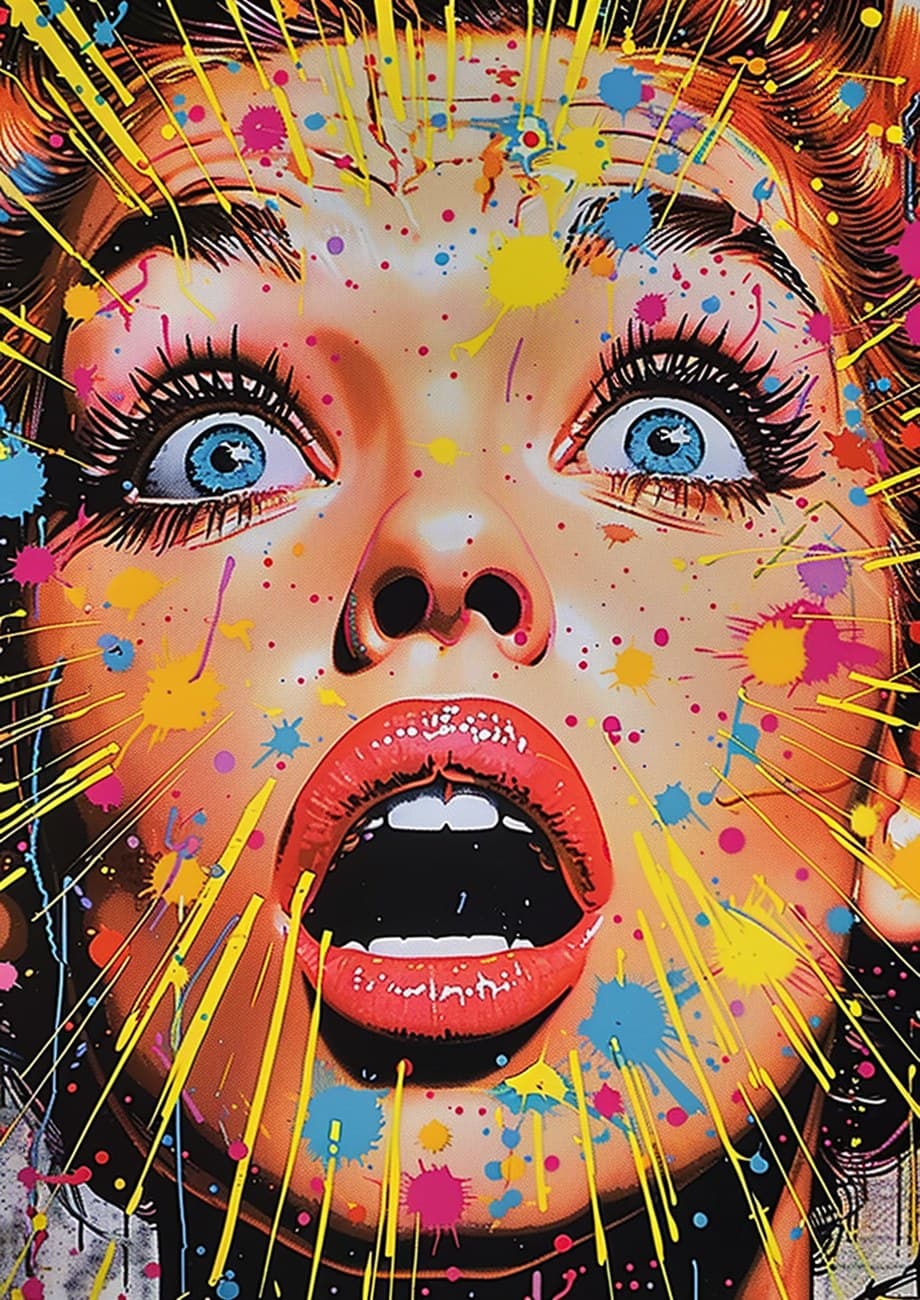 Pop Art Expressive Face Paint Splatter