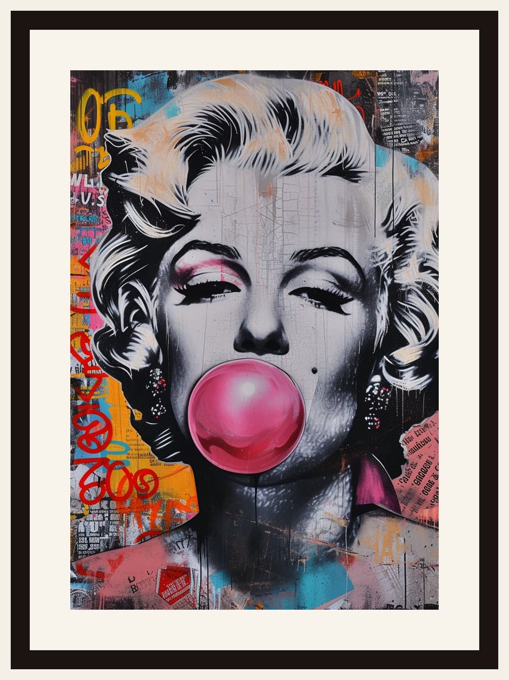 Marilyn Monroe Street Art Pink Bubblegum