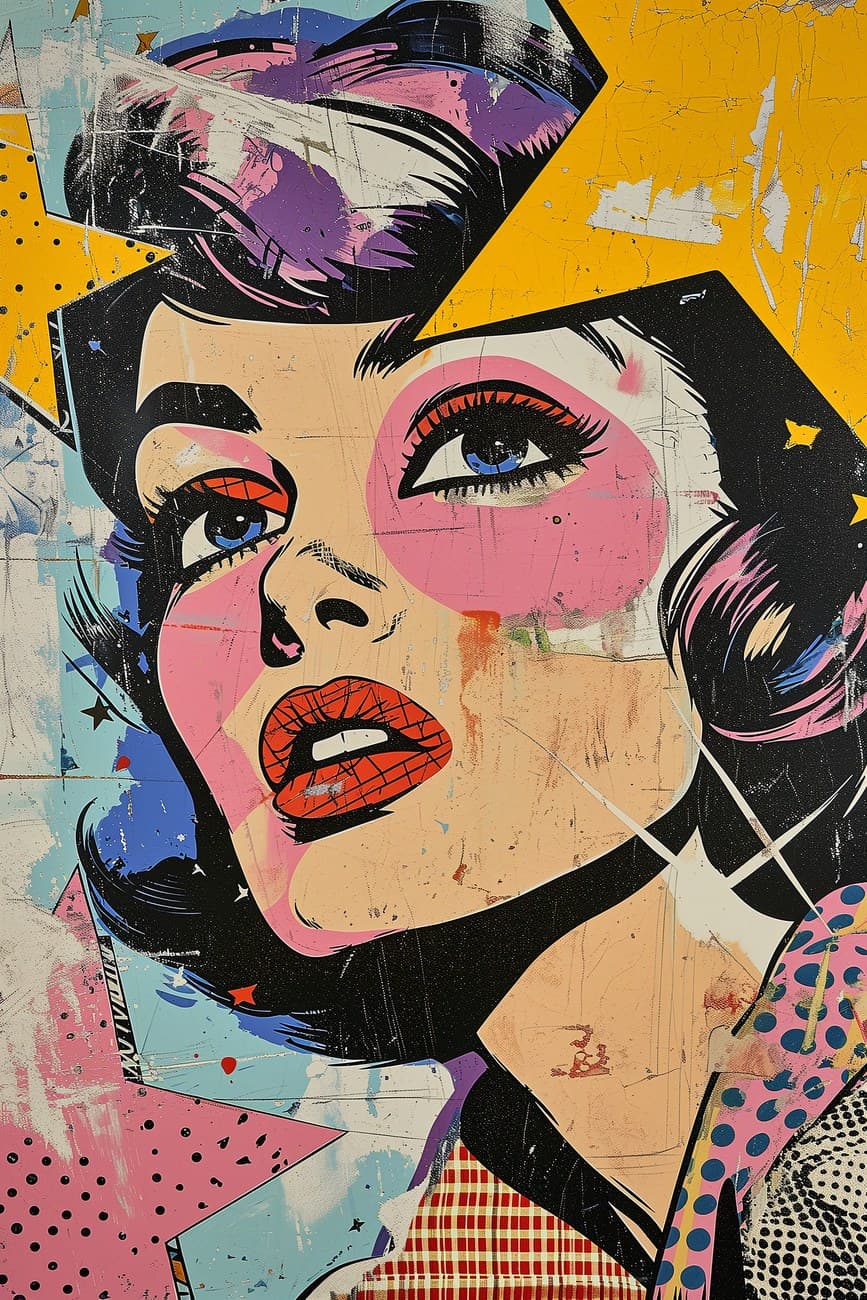 Pop Art Woman Bold Comic Collage