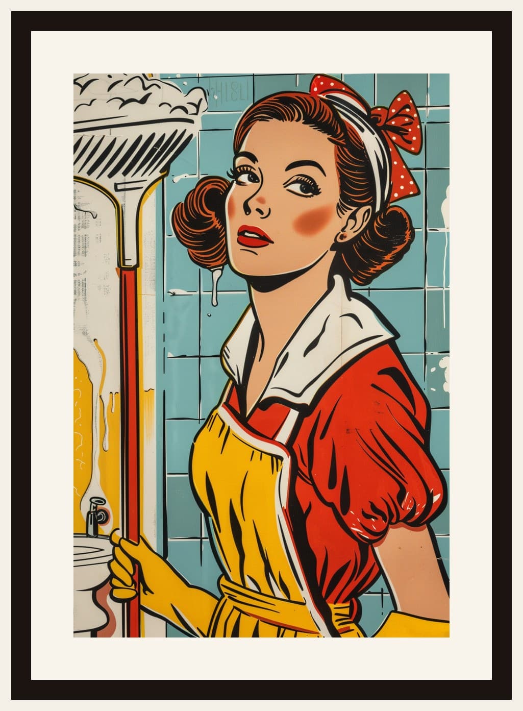 Pop Art Cleaning Lady Bathroom