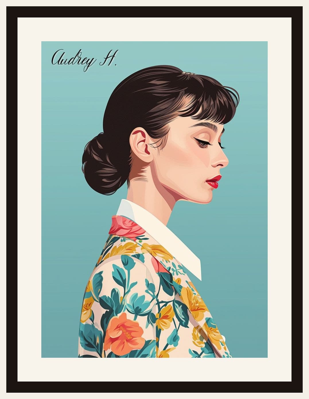 Audrey Hepburn Floral Jacket Portrait