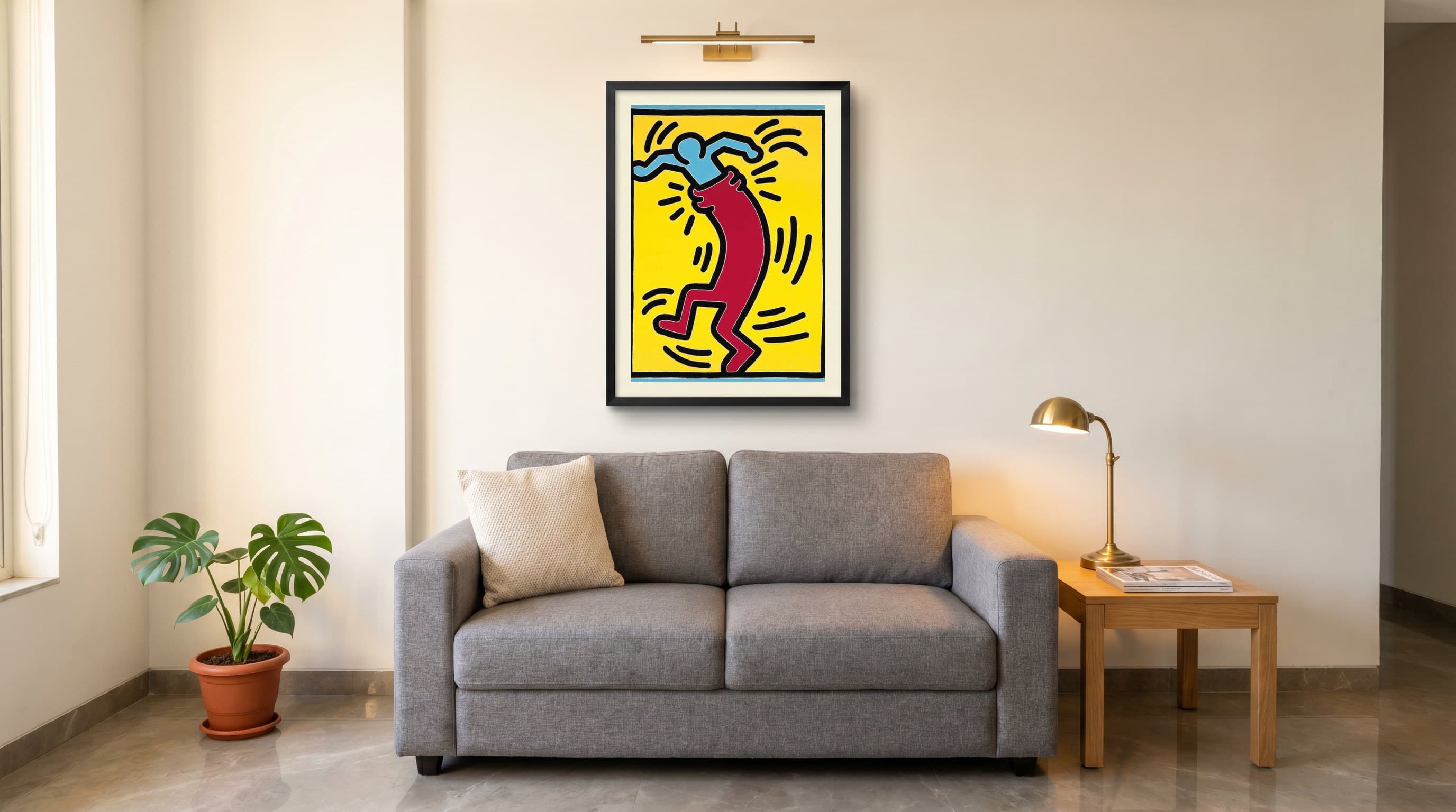Keith Haring Figure Yellow Bold — in situ